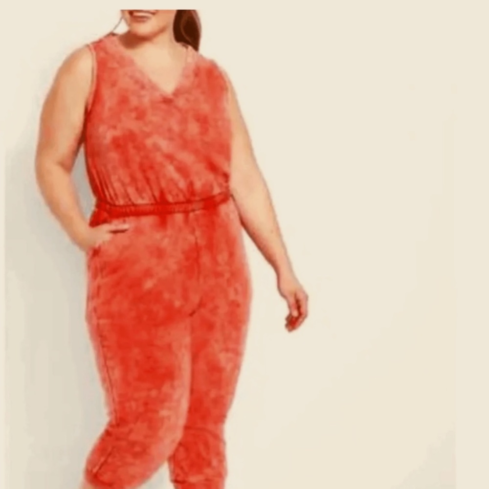 Lane Bryant Livi NWT plus Comfy Tie Dye Jumpsuit Lounge active wear 26 28